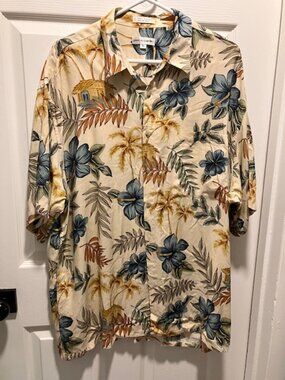 Pierre Cardin XL Rayon Tropical  Hawaiian Shirt